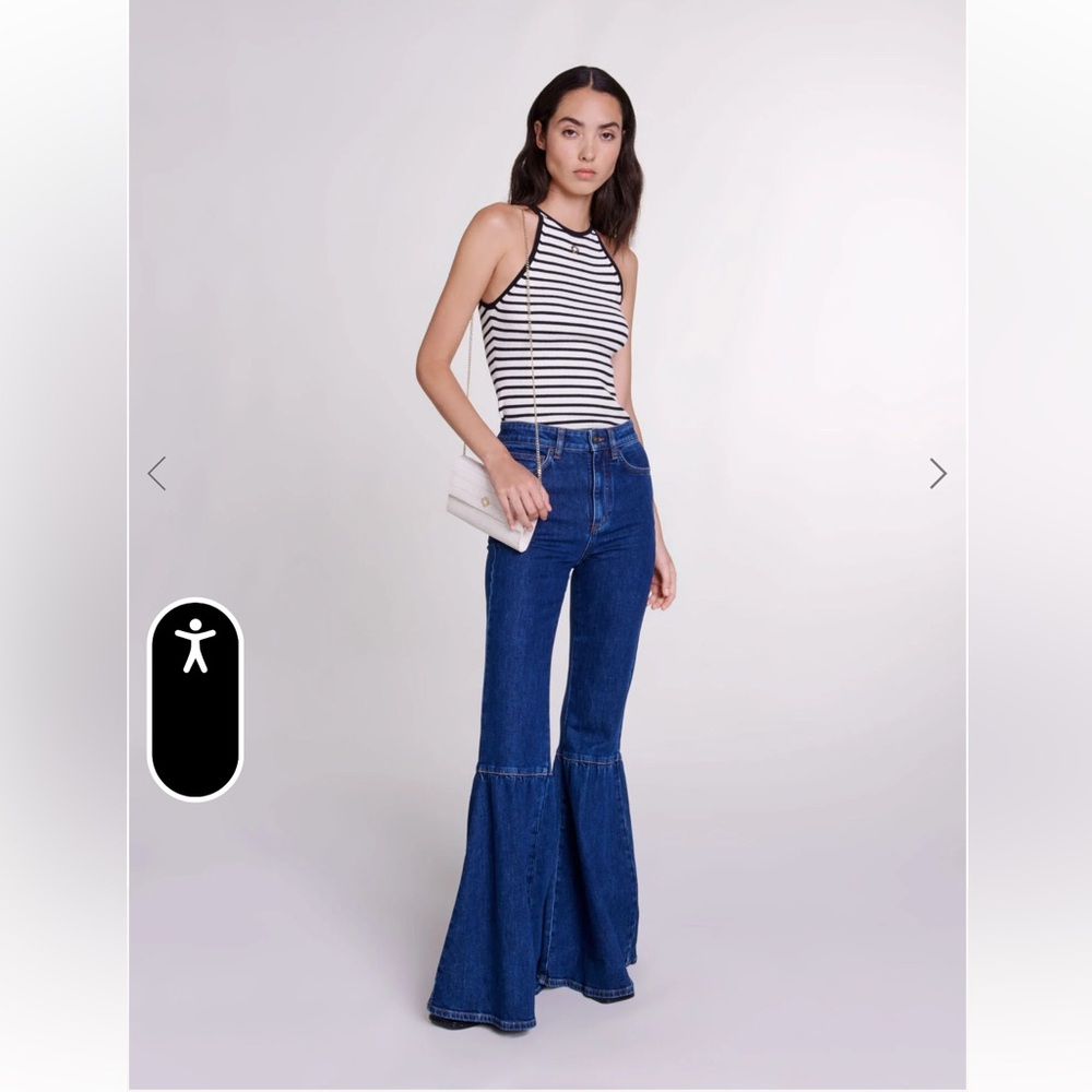 NWOT Maje LONG FLARED JEANS